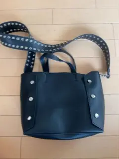 ハトメ&スタッズ2wayトートバッグ/ショルダーバッグ