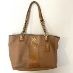 coachレザー ショルダーバッグ ベージュ