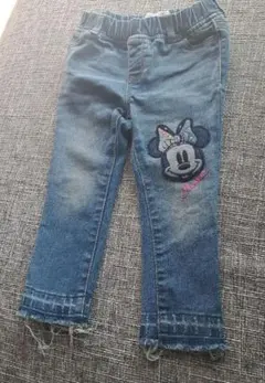 ミニーマウス刺繍デニムパンツ