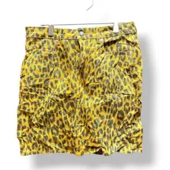 H&M &DENIM ヒョウ柄 デニムミニスカート レオパード アニマル柄 38