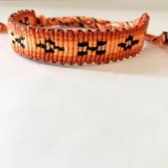 ミサンガ★黒ミンサー　オレンジグラデーション