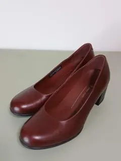 未使用級☆ ECCO エコー 本革 パンプス チャンキーヒール 23.5cmのサムネイル