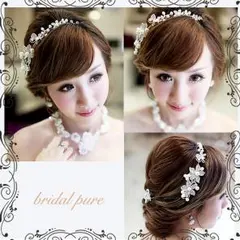 可愛い大人気フラワーパールヘッドドレス