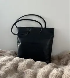 a ITALY ヴィンテージブラックレザー バッグ