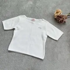 メゾピアノ mezzo piano 半袖ニット ショート丈