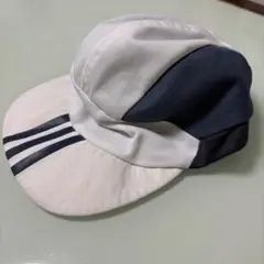 adidas ストライプキャップ ホワイト/ネイビー　【54〜57cm】