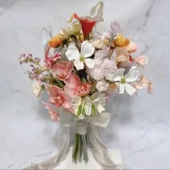 【美品✨️】アーティフィシャルフラワー　前撮り　造花ブーケ　ウエディング