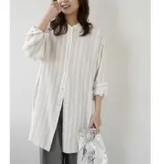 ジャーナルスタンダードレリューム　No.66ストライプフレンチリネンチュニック