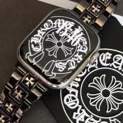 Apple Watch ステンレスバンド クロス　リンクブレスレット ブラック