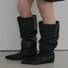 fekete wide slouchy boots / ワイドスラウチーブーツ