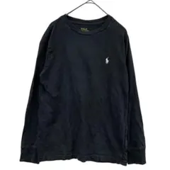 ポロ ラルフローレン キッズTシャツ 黒 M(150) ポニーロゴ刺繍【5072