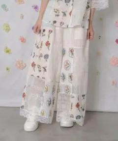 poppy ポピー 花柄 ウェーブカーゴパンツ あさぎーにょ Lサイズ - メルカリ