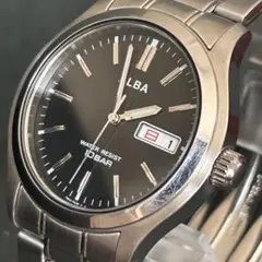 【稼動品】セイコー アルバ メンズ腕時計 7N43-0BA0 デイデイト 黒のサムネイル