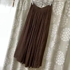 UNIQLO フレアロングスカート 브라운