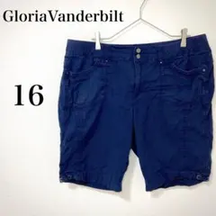 GloriaVanderbilt 【16】ネイビー ショートパンツ カジュアル