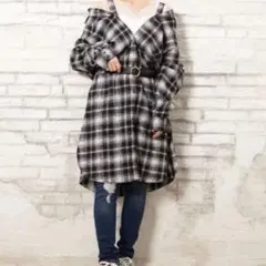 【新品】INGNI オフショル2WAYチェックBIGロング/シャツ282196