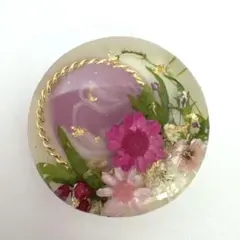 ＊No. 72 ＊春フラワー レジン ピンク 上品 大人かわいい　ドライフラワー