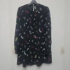 ZARA BASIC 花柄スタッズ装飾ワンピース