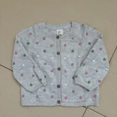 H&M ベビー カーディガン EUR74 US9M グレー ドット