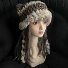 チ*マ様 【ゲリラオークションstart】238ハンドメイド編み物　猫耳ニット帽