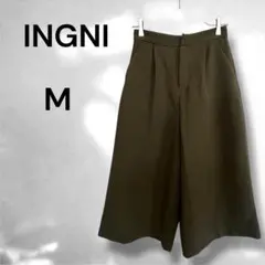 イング　Mサイズ ガウチョパンツ オリーブ色　ワイドパンツ ミモレ丈　カジュアル