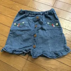 お値下げ！Moujonjon デニムスカート ボタン付き 130cmのサムネイル