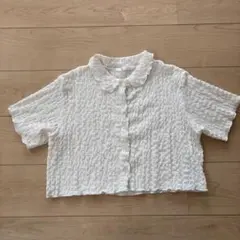 RETRO GIRL オフホワイト 半袖 カーディガン