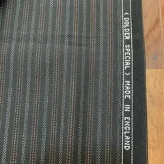 ビンテージスーツ生地　デッドストック生地　紳士服地　練習用　ネイビー　ストライプ