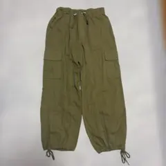カーゴパンツ カーキ ウエストゴム ドロスト