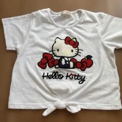 110cm Hello Kitty 刺繍 Tシャツ ホワイト