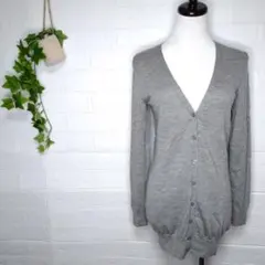 UNIQLO エクストラファインメリノウールロングカーディガン グレー M