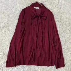 [良品] YUKI TORII ボウタイブラウス ボルドー 11