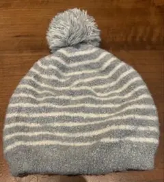 無印　MUJI 子供用ニット帽 ポンポン付き 50-54cm