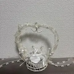 リングピロー ハート　パール　リボン