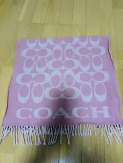 COACH コーチ リバーシブル マフラー ピンク