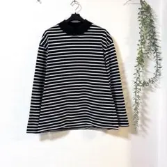 【美品】ADAM ET ROPE モックネック　ボーダーＭ