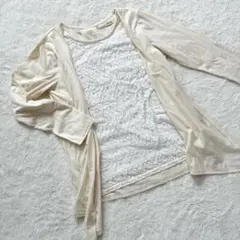 SHOO•LA•RUE 蕾絲拼接 套裝風上衣 L 純棉