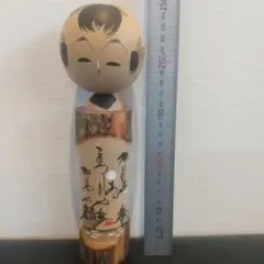 手描きデザインの木製こけし 約25cm