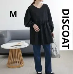 DISCOAT 前後2WAYペプラムブラウス　バルーンスリーブ　黒　M 長袖のサムネイル