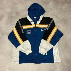 90s ナイキ パーカー XL 青 企業ロゴ 刺繍ロゴ オーバーサイズY2K