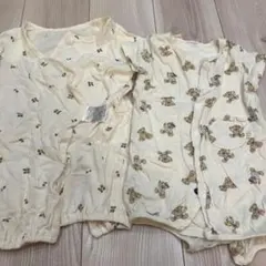 プティマイン　クマ柄ロンパース.さくらんぼ柄2点セット　50-70センチ