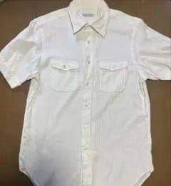 BARNEYS NEW YORK 半袖シャツ ホワイト　綿100%