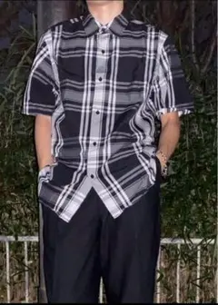 stussy 半袖　チェックシャツ