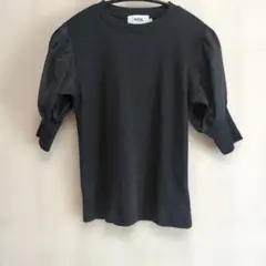AZUL BY MOUSSY パフスリーブ リブカットソー ブラックのサムネイル