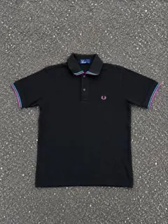 【美品】FRED PERRY ポロシャツ ブラック ピンクライン Sのサムネイル