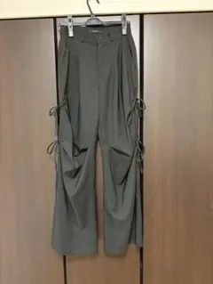 MUGUET side tuck long pants gray - メルカリ