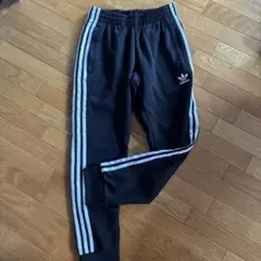 adidas ブラック 3本ライン パンツ S