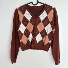 SHEIN シーイン アーガイル柄カーディガン