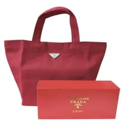 未使用　 PRADA ノベルティトートバッグ レッド HZ）新品