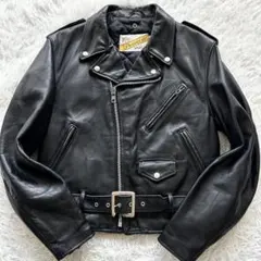 希少サイズ　schott ショット ダブルライダースジャケット　キルティング　黒